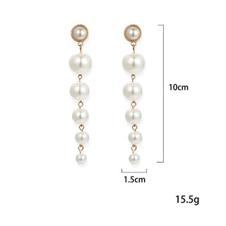 Boucles d'Oreilles Perles Pendantes Blanches Nacrées Synthétiques - Milanoza