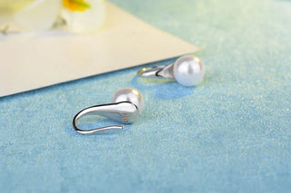 Boucles d'Oreilles Pendantes en Argent avec Perles Nacrées - Milanoza