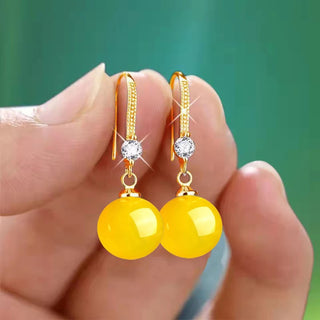 Boucles d'Oreilles Perles Pendantes Goutte d'Eau et Ronde Captivantes - Milanoza