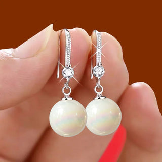 Boucles d'Oreilles Perles Pendantes Goutte d'Eau et Ronde Captivantes - Milanoza