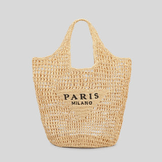 Sac Fourre-Tout Tendance en Paille "PARIS MILANO" - Milanoza