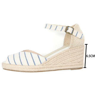 Espadrilles compensées ouvertes avec sangle de cheville - Milanoza