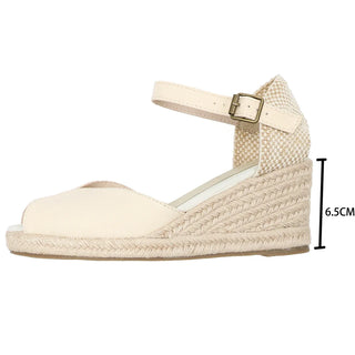 Espadrilles compensées ouvertes avec sangle de cheville - Milanoza