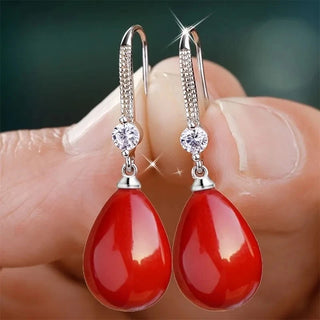 Boucles d'Oreilles Perles Pendantes Goutte d'Eau et Ronde Captivantes - Milanoza