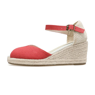 Espadrilles compensées ouvertes avec sangle de cheville - Milanoza