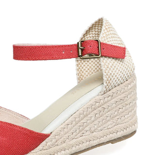 Espadrilles compensées ouvertes avec sangle de cheville - Milanoza