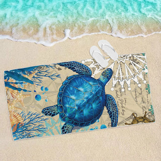 Serviette de Plage Microfibre Imprimé Tortue Marine - Milanoza