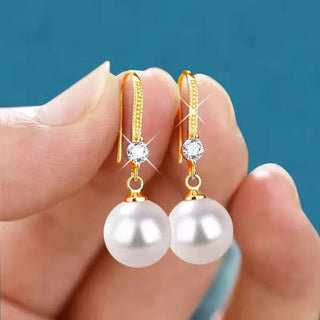 Boucles d'Oreilles Perles Pendantes Goutte d'Eau et Ronde Captivantes - Milanoza