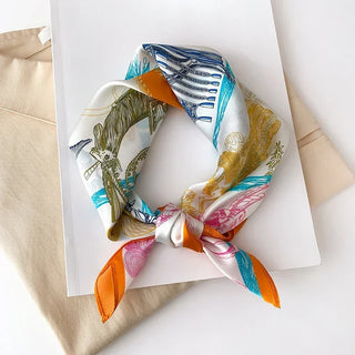 Foulard en Soie Naturelle Illustrations et Finitions Soignées - Milanoza