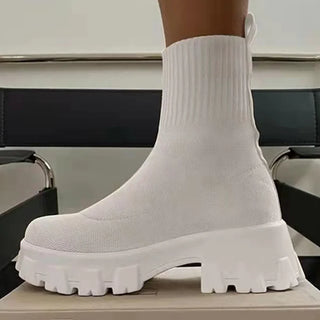 Bottines courtes à plateforme en tissu élastique - Milanoza