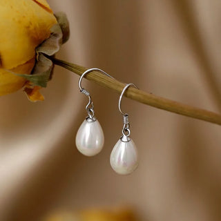 Boucles d'Oreilles Perles Pendantes Goutte d'Eau et Ronde Captivantes - Milanoza