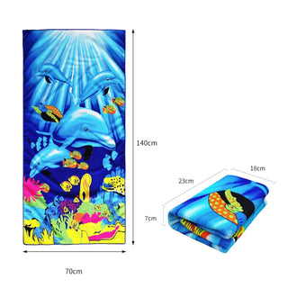 Serviette de Plage Ultra-Absorbante en Microfibre - Séchage Rapide & Motif Dauphins - Milanoza