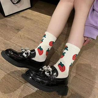 Éclat Fraise Chaussettes Fantaisie Harajuku à vos Pieds - Milanoza