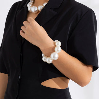 Collier Perles + Bracelet Perles + Boucles d'Oreilles Perles - Milanoza