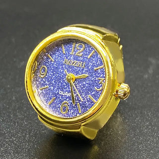 Bague Montre à Quartz Élégance Dorée avec Bracelet Extensible - Milanoza