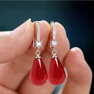 Boucles d'Oreilles Perles Pendantes Goutte d'Eau et Ronde Captivantes - Milanoza