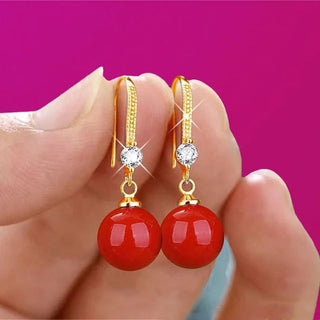 Boucles d'Oreilles Perles Pendantes Goutte d'Eau et Ronde Captivantes - Milanoza